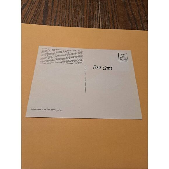 Vintage Tony Bellenhausen Jr NASCAR Postcard #38 Vita Fresh STP Racing Pictorial - Picture 2 of 2